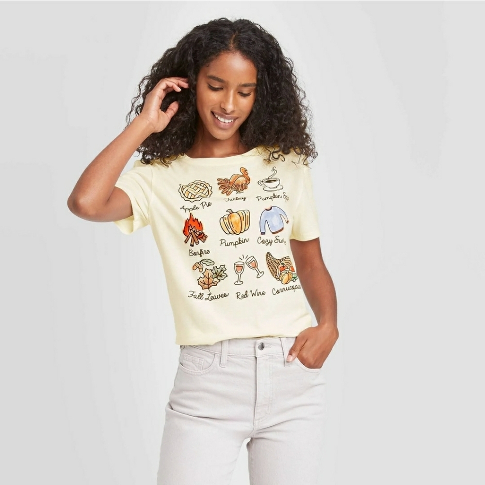 NWT Modern Lux Fall Thanksgiving Autumn Tee